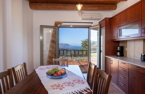 Milia Villa | Villa 'Malathiros 6 with Private Pool' with Sea View, Wi-Fi and Air Conditioning