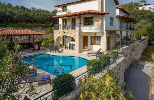 Agia Villa | Villa Stefania/pool/garden/sea view/3bdrms/3bthrms