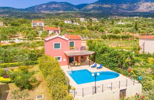 Karavados Villa | Villa Thalia Katerina: Large Private Pool, Walk to Beach, Sea Views, A/C, WiFi