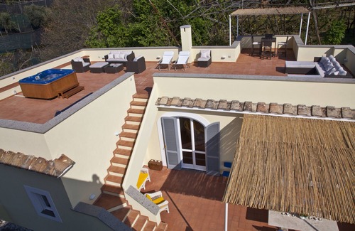 Massa Lubrense Villa | Villa with Saracen Tower and swimming pool sea view near Sorrento