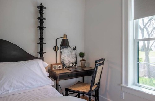 Southold Bed & Breakfast | Vine + Sand-Southold, NY'S Newest B&B Room-Room 3-Queen Bed and Ensuite Bathroom With Rain Shower