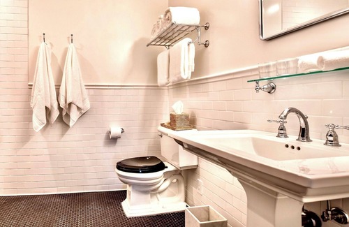 Southold Bed & Breakfast | Vine + Sand-Southold, NY'S Newest B&B-Room 4-Queen Bed and Adjacent Bathroom With Rain Shower