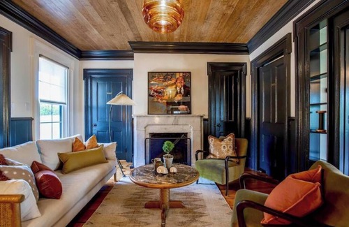 Southold Bed & Breakfast | Vine + Sand-Southold, NY'S Newest B&B-Room 4-Queen Bed and Adjacent Bathroom With Rain Shower