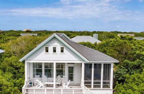 East Beach House | Visit Bald Head Island in March. Peaceful porches with stunning ocean view!