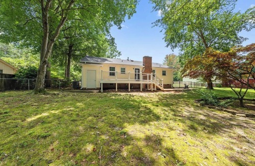 Cary House | Walk to downtown Cary-pet friendly with large fenced yard, a peaceful retreat!