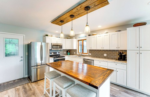 Montague House | Walk to Semi-Private Beach: Lake Michigan Getaway