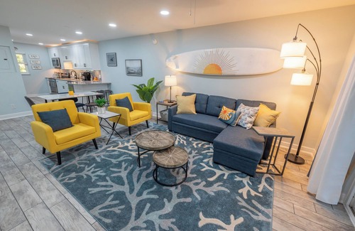 Latana Oceanfront Condo | WALK to the BEACH! Hip 2-bedroom/2 bath island condo in Indian Harbour Beach