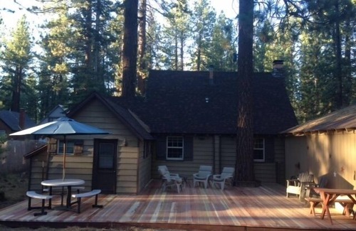 Bijou Pines Cabin | Walk to the LAKE! “Naughty but Nice" Knotty-Pine Cabin