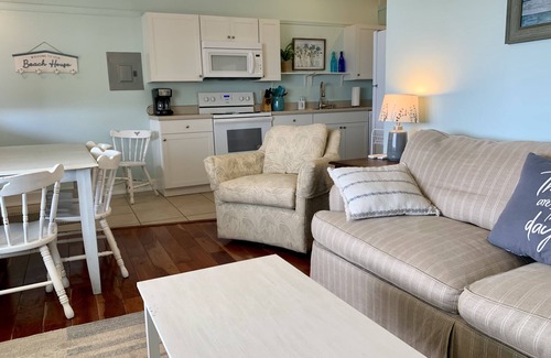 Topsail Beach House | Wall Cottage- North. Cozy oceanfront duplex with covered deck and ocean views