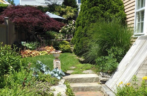 Stonington House | Water View, Walk to Beach, & Quiet Lush Patio