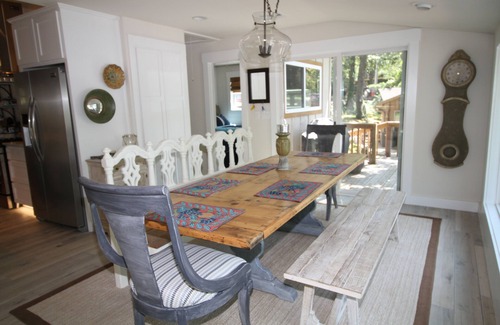 Vinita House | Waterfront beauty with dock and fireplace! Check in Bay! New Hot Tub!