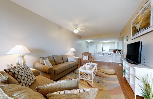 Fort Morgan Pines Condo | Waterfront condo with bay views, pool, hot tub, boat ramp, & private balcony