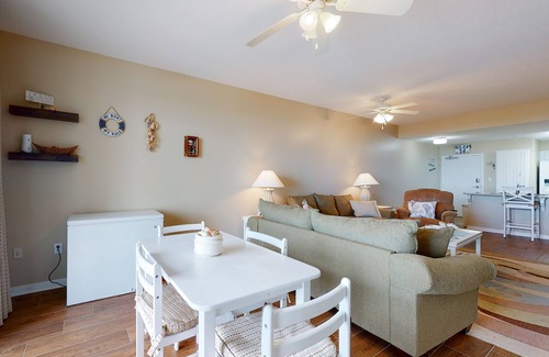 Fort Morgan Pines Condo | Waterfront condo with bay views, pool, hot tub, boat ramp, & private balcony