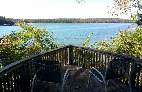 South Bristol Cottage | Waterfront Cottage with Sunsets, Hot Tub and Dock access