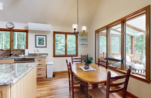 Boothbay Harbor House | Waterfront, dog-friendly home with dock access, river views, deck & sunroom