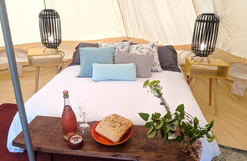 Pender Island Resort | Waterfront Furnished Bell Tent on Pender Island - Rustic Charm & Serene Views