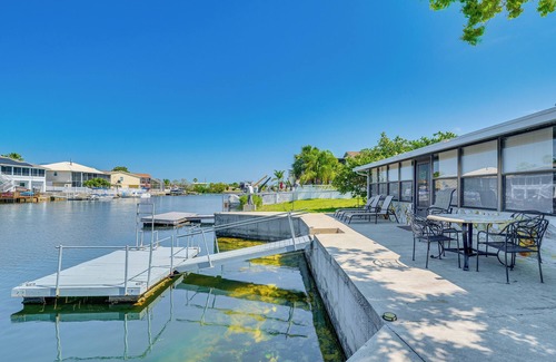 Spring Hill Cottage | Waterfront Hernando Beach Home w/Dock & Hot Tub!