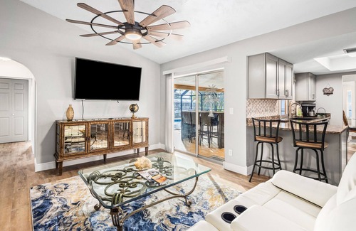 North Fort Myers House | Waterfront home on a canal with saltwater pool, great patio, views & AC