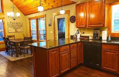 Bryson City House | Waterfront Home, Hot Tub, Gas Fireplace, Fire Pit, WiFi, Family & Dog-Friendly