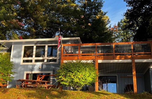 Interlochen House | Waterfront home near Interlochen. Fireplaces.