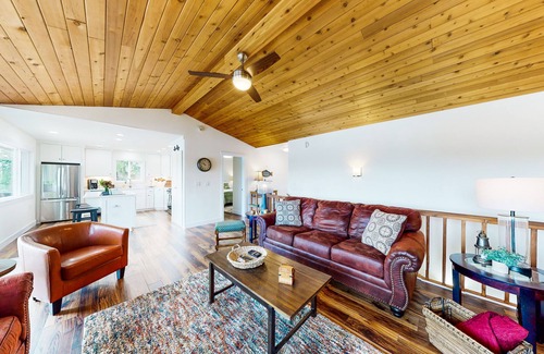 Coeur d'Alene House | Waterfront home on Spokane River with dock, decks & 2 complete living spaces