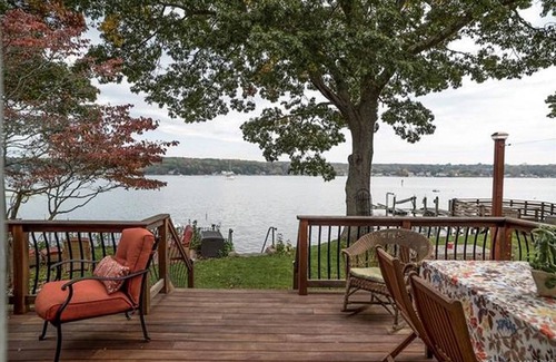 Niantic House | Waterfront home with private sandy beach on Niantic River.