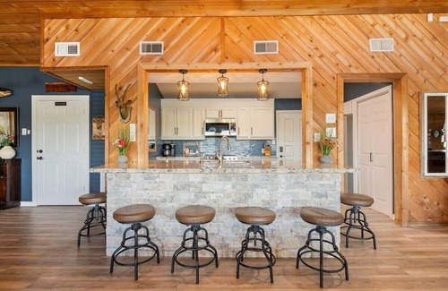 Highlands House | Waterfront Home with Boat Launch and Dock, Pool & basketball/pickleball court mini golf, playground
