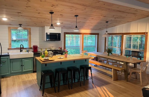 Scottville House | Waterfront home with Star Wars themed bunk room on all sports lake.