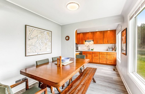 Lakebay House | Waterfront retreat with private beach, cookhouse, hot tub, EV charger, & firepit