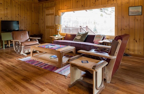 Idaho Springs Cabin | Waterfront Rocky Mt. Cabin on 50 acres & 2 fishing ponds: Mt. Evans, Ski Country