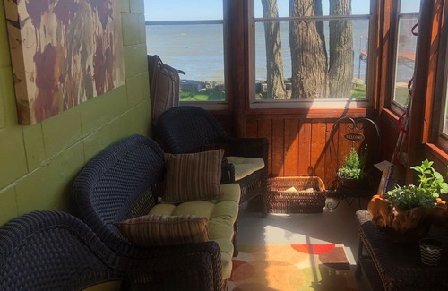 Sturgeon Bay Cabin | Waterfront Swedish-style Log Cabin on Sand Bay, Door County - Moonlight Magic
