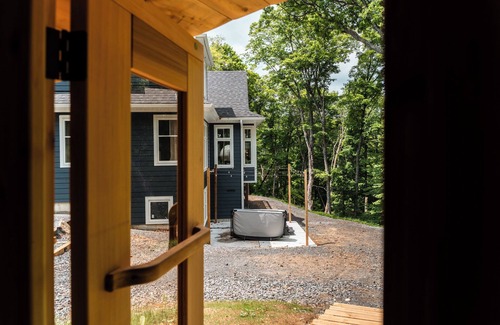 Dwight House | Wellness Getaway in Huntsville: Hot Tub, Wood Fired Sauna, Bonfire Pit, Deck
