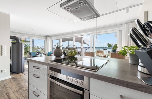 Olpenitz Apartment | Wheelchair-accessible Baltic Sea apartment "Hafenkino" with large terrace by the water