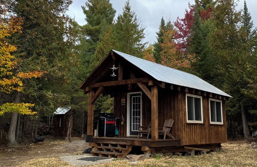 Lanark Cabin | White Pine Acres Cozy couples cabin in lanark private on a large pond & pines