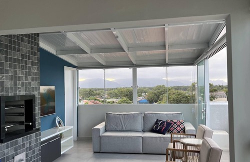 Matinhos Apartment | Wide Coverage Facing the Sea and Barbecue