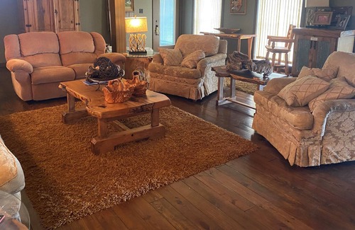 Tunica Cabin | With most of the furniture custom made, it's a great place to relax and enjoy.