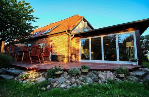 Stahlbrode Apartment | Wohnung mit Wintergarten im Fischerhaus von 1877 - Ferienhaus Makrele von 1877