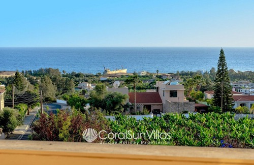 Pegeia Villa | Wonderful Villa. Big pool. Colorful garden, Amazing Sea views, VILLAS for GROUPS