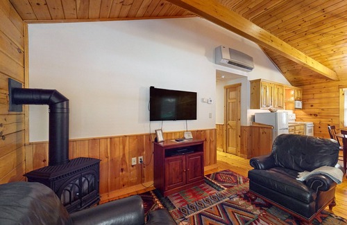 Northport Cabin | Wooded view cabin near hiking trails with kitchen & fireplace - dog-friendly