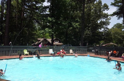 Pine Mountain Ski Chalet | Wooded View Chalet right beside our salt water pool!