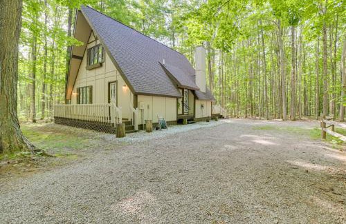 Mancelona House | Woodsy A-Frame Cabin with Lakes of the North Access