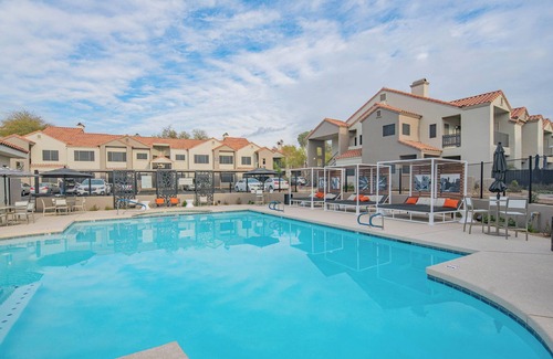 Desert View Village Condo | Work Remote, Relax Local Pool Washer/Dryer