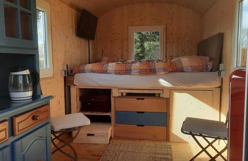 Steinhoefel Apartment | Zirkuswagen Glamping für 2 mit Veranda Küche Netflix Parken und Hofladen