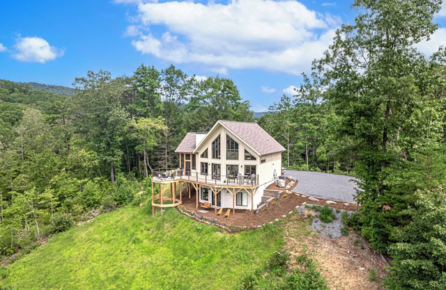12pm check-in/out. NEW Modern Mountain Log House in Lake Lure on 30 acres