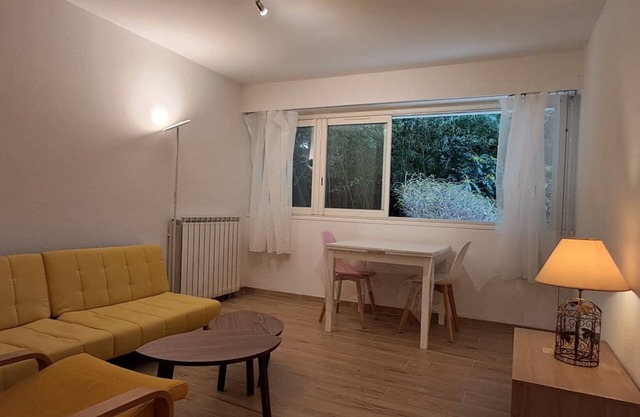 2-room apartment overlooking the park, walking distance to town center