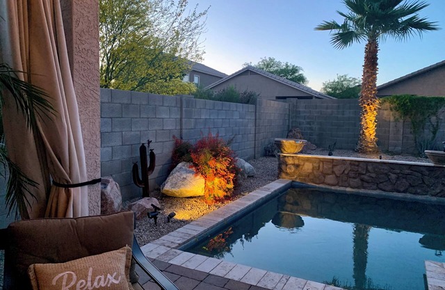 3 bedroom + den comfortable rancher w/heated pool in Johnson Ranch