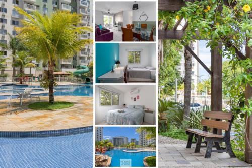 3 QUARTOS a 300 RioCentro - Condominio com PISCINA, ESTACIONAMENTO e Portaria 24h - Wi-Fi ilimitado e Cozinha Completa - Apartamento indicado para Grupos, Hóspedes a Trabalho e Crianças