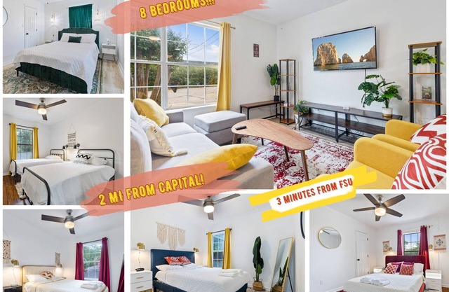 8 BEDROOMS - Luxury ModernHomes - Next to FSU - CENTRAL- COMFY - Near Downtown