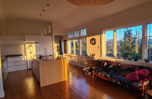 A large modern home in central Wellington. Harbour and bush views.