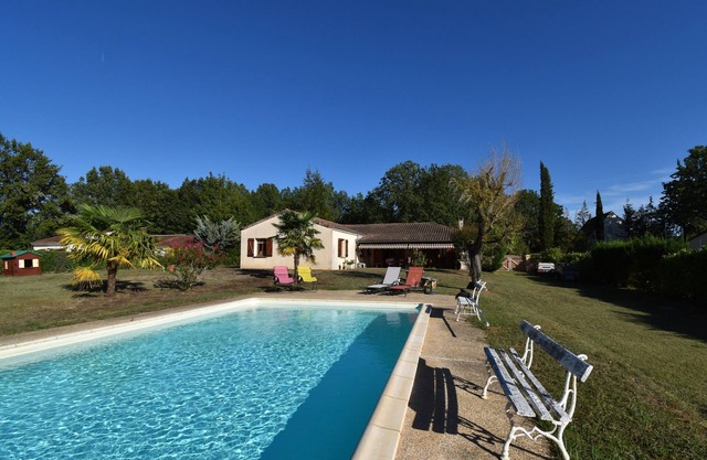 A modern, spacious, detached house with private covered pool and fenced garden